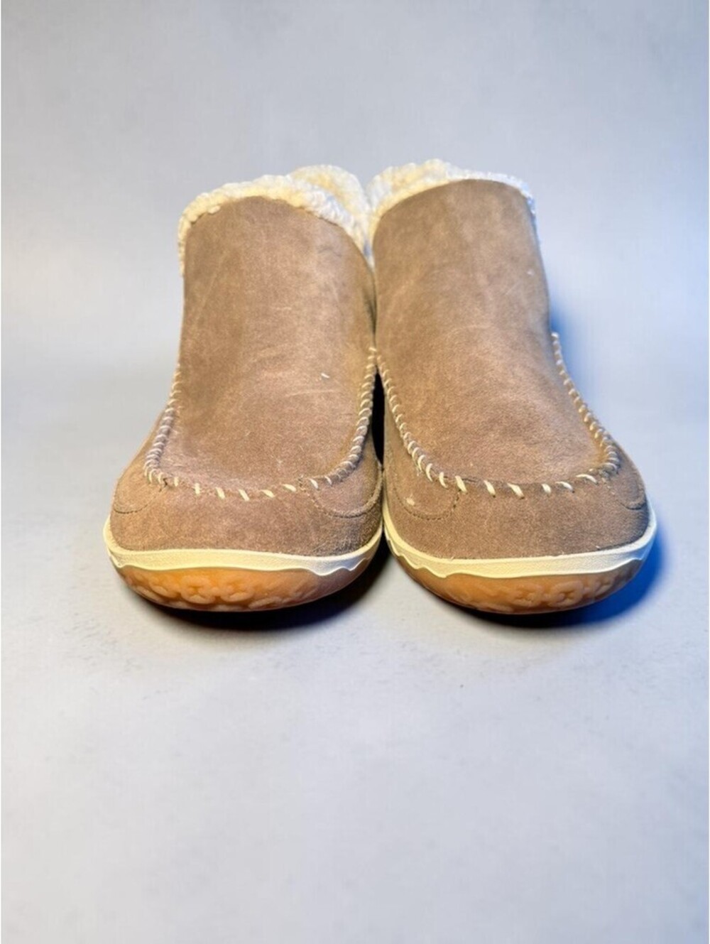 L.L.Bean Women's Mountain Slippers Boot Mocs 11 M Dark Cement Suede Fleece